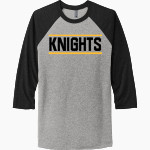 RIO LINDA HIGH SCHOOL KNIGHTS <span class="pdp-name-mascot">RIO LINDA KNIGHTS</span> Next Level Unisex Tri-Blend 3/4-Sleeve Raglan T-Shirt Front Thumbnail