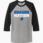 Mountainburg Dragons <span class="pdp-name-mascot">Mountainburg Dragons</span> Next Level Unisex Tri-Blend 3/4-Sleeve Raglan T-Shirt Front Thumbnail