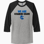 ICHABOD CRANE CENTRAL HIGH SCHOOL RIDERS Next Level Unisex Tri-Blend 3/4-Sleeve Raglan T-Shirt Front Thumbnail