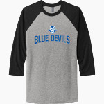 WEST HAVEN HIGH SCHOOL BLUE DEVILS <span class="pdp-name-mascot">WEST HAVEN BLUE DEVILS</span> Next Level Unisex Tri-Blend 3/4-Sleeve Raglan T-Shirt Front Thumbnail