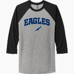 WILLOWS ACADEMY Eagles <span class="pdp-name-mascot">Willows Eagles</span> Next Level Unisex Tri-Blend 3/4-Sleeve Raglan T-Shirt Front Thumbnail