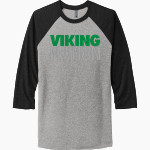 Salem Baptist Vikings Next Level Unisex Tri-Blend 3/4-Sleeve Raglan T-Shirt Front Thumbnail