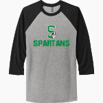 WEST MONONA HIGH SCHOOL SPARTANS Next Level Unisex Tri-Blend 3/4-Sleeve Raglan T-Shirt Front Thumbnail