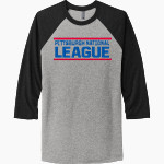 PITTSBURGH NATIONAL LEAGUE PITTSBURGH NATIONAL <span class="pdp-name-mascot">PITTSBURGH NATIONAL LEAGUE</span> Next Level Unisex Tri-Blend 3/4-Sleeve Raglan T-Shirt Front Thumbnail