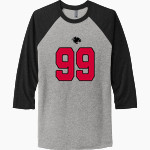 Clark Atlanta Panthers <span class="pdp-name-mascot">Clark Atlanta Panthers</span> Next Level Unisex Tri-Blend 3/4-Sleeve Raglan T-Shirt Front Thumbnail