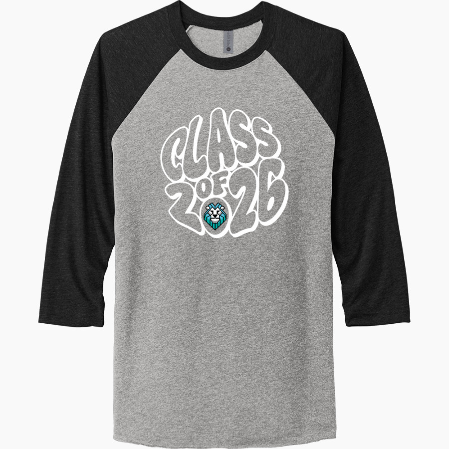 British International School of Washington <span class="pdp-name-mascot">BRITISH NONE</span> Next Level Unisex Tri-Blend 3/4-Sleeve Raglan T-Shirt