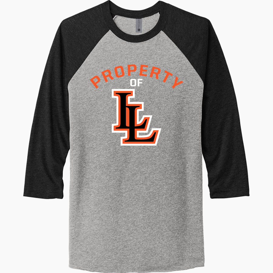 LINDSAY SCHOOL DISTRICT 9 LEOPARDS <span class="pdp-name-mascot">LINDSAY LEOPARDS</span> Next Level Unisex Tri-Blend 3/4-Sleeve Raglan T-Shirt