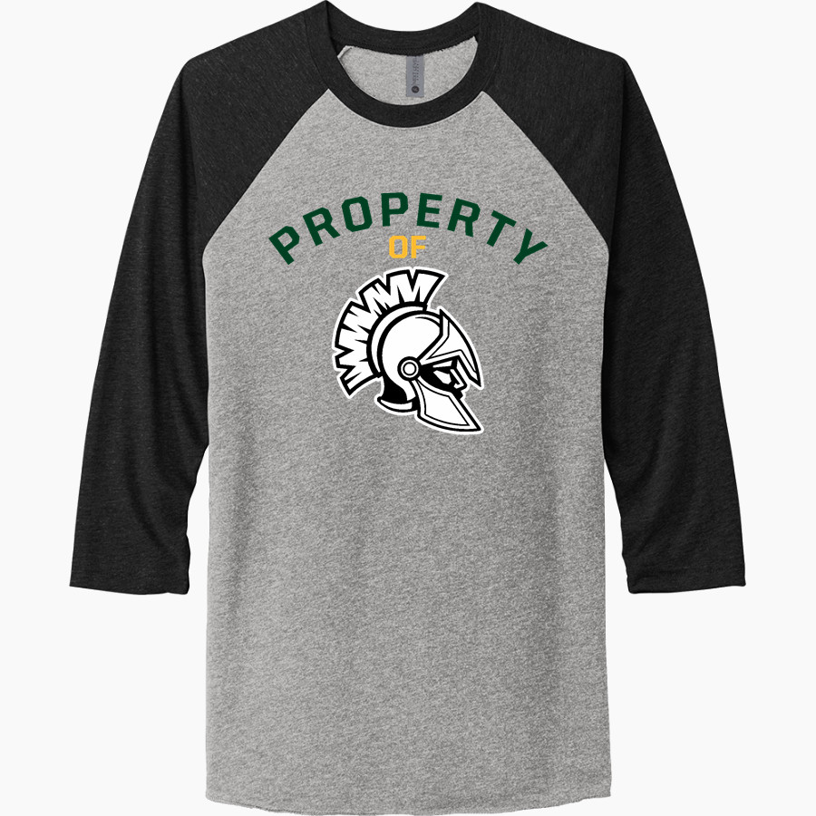 FAITH CHRISTIAN ACADEMY CONQUERORS <span class="pdp-name-mascot">FAITH CONQUERORS</span> Next Level Unisex Tri-Blend 3/4-Sleeve Raglan T-Shirt