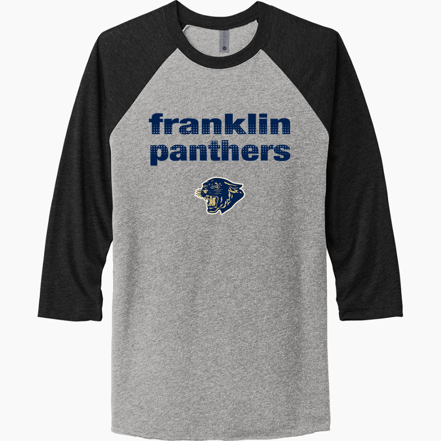 FRANKLIN HIGH SCHOOL PANTHERS <span class="pdp-name-mascot">FRANKLIN PANTHERS</span> Next Level Unisex Tri-Blend 3/4-Sleeve Raglan T-Shirt