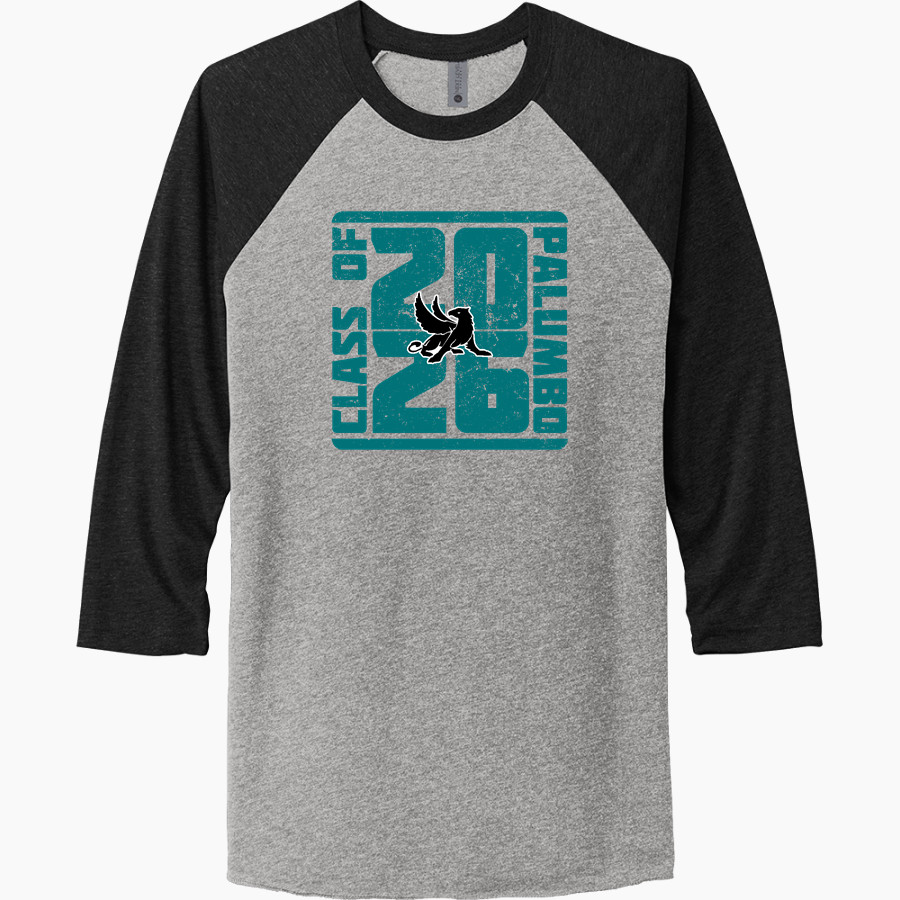 ACADEMY AT PALUMBO HIGH SCHOOL GRIFFINS Next Level Unisex Tri-Blend 3/4-Sleeve Raglan T-Shirt