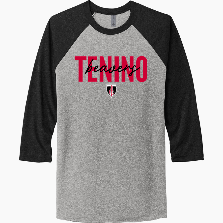 Tenino Beavers Next Level Unisex Tri-Blend 3/4-Sleeve Raglan T-Shirt