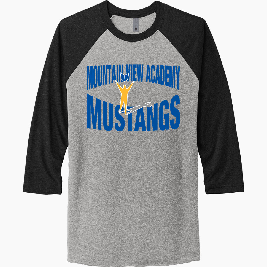 Mountain View Academy Mustangs <span class="pdp-name-mascot">Mountain View Academy Mustangs</span> Next Level Unisex Tri-Blend 3/4-Sleeve Raglan T-Shirt