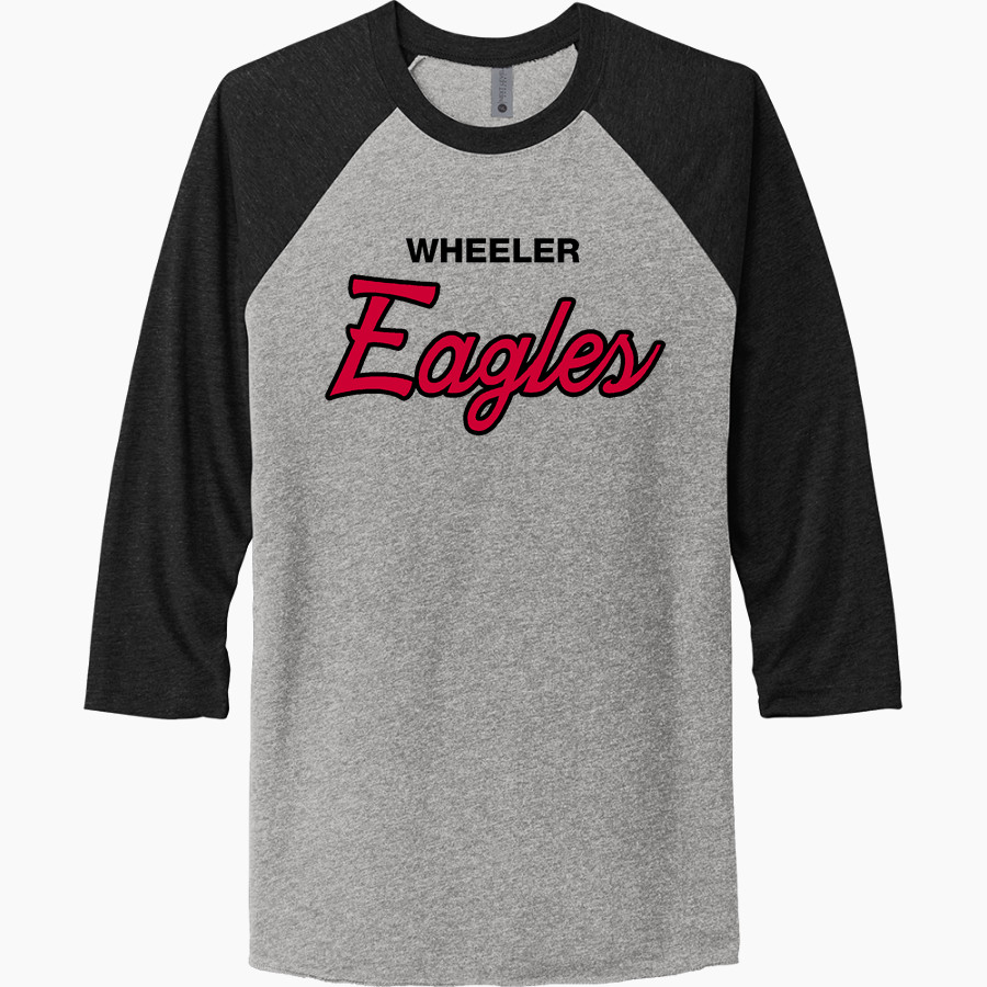 Wheeler Eagles <span class="pdp-name-mascot">Wheeler Eagles</span> Next Level Unisex Tri-Blend 3/4-Sleeve Raglan T-Shirt