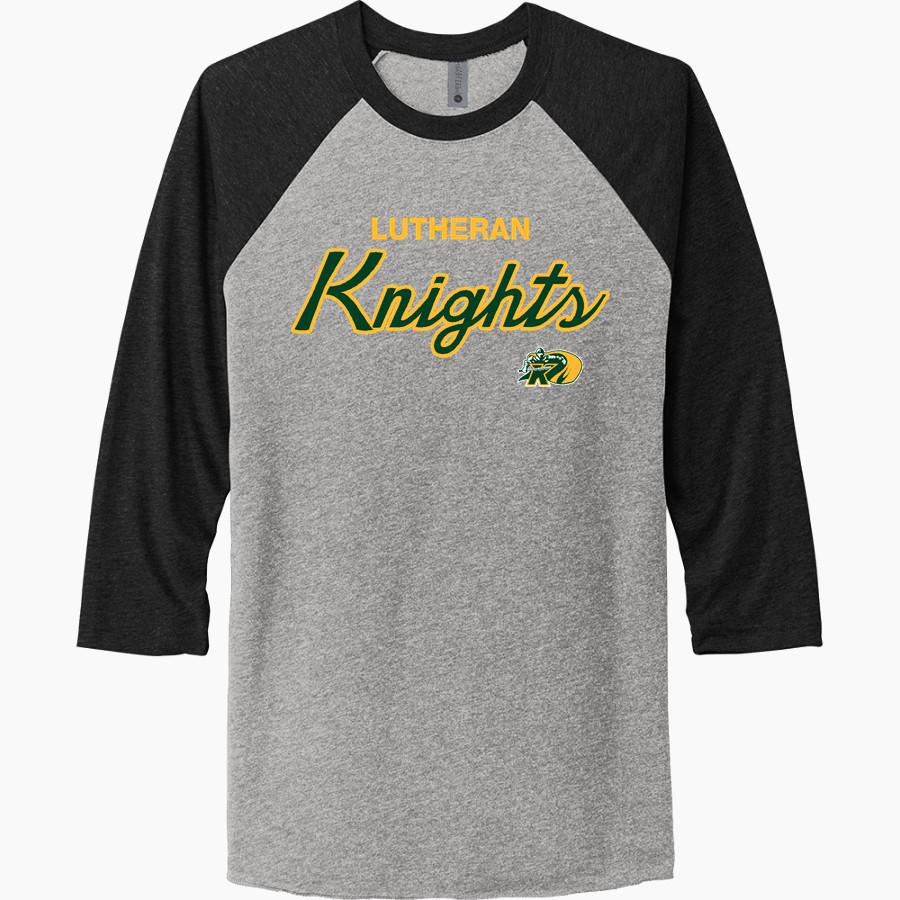 Lutheran Knights <span class="pdp-name-mascot">Lutheran Knights</span> Next Level Unisex Tri-Blend 3/4-Sleeve Raglan T-Shirt