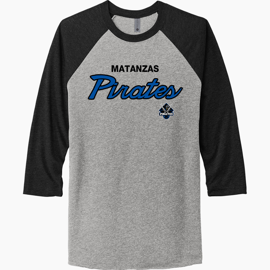 MATANZAS HIGH SCHOOL PIRATES <span class="pdp-name-mascot">MATANZAS PIRATES</span> Next Level Unisex Tri-Blend 3/4-Sleeve Raglan T-Shirt
