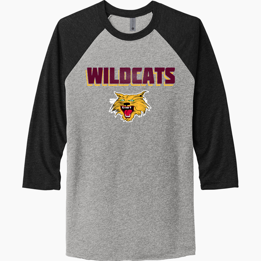 KALIDA HIGH SCHOOL WILDCATS <span class="pdp-name-mascot">KALIDA WILDCATS</span> Next Level Unisex Tri-Blend 3/4-Sleeve Raglan T-Shirt