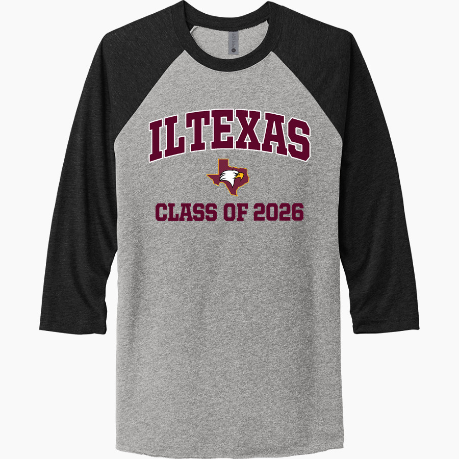 IL Texas Eagles <span class="pdp-name-mascot">International Leadership Eagles</span> Next Level Unisex Tri-Blend 3/4-Sleeve Raglan T-Shirt