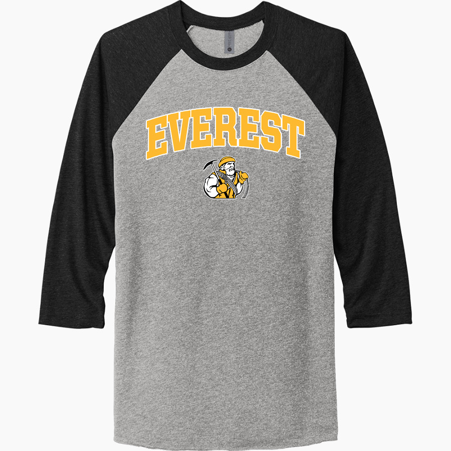 Everest Academy <span class="pdp-name-mascot">Everest Mountaineers</span> Next Level Unisex Tri-Blend 3/4-Sleeve Raglan T-Shirt