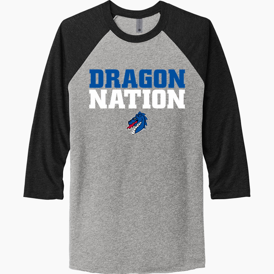 Mountainburg Dragons <span class="pdp-name-mascot">Mountainburg Dragons</span> Next Level Unisex Tri-Blend 3/4-Sleeve Raglan T-Shirt