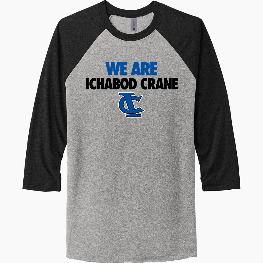 ICHABOD CRANE CENTRAL HIGH SCHOOL RIDERS Next Level Unisex Tri-Blend 3/4-Sleeve Raglan T-Shirt