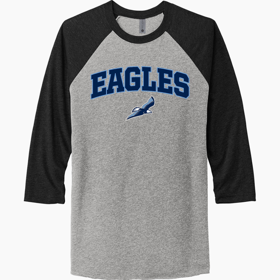 WILLOWS ACADEMY Eagles <span class="pdp-name-mascot">Willows Eagles</span> Next Level Unisex Tri-Blend 3/4-Sleeve Raglan T-Shirt