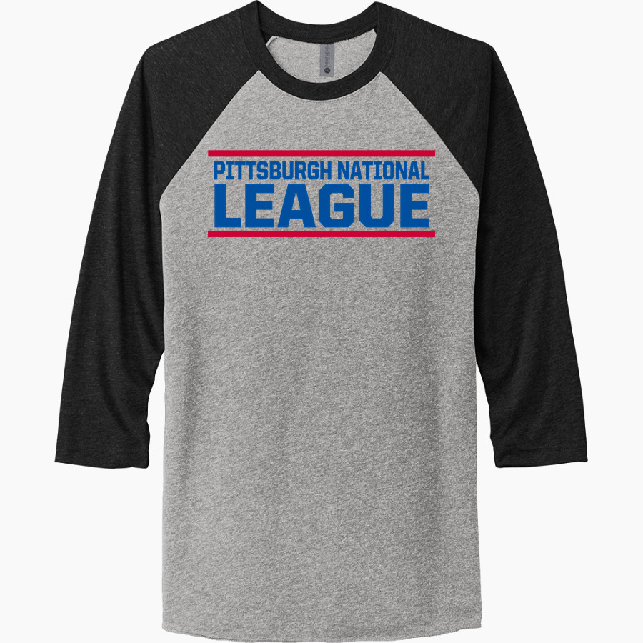 PITTSBURGH NATIONAL LEAGUE PITTSBURGH NATIONAL <span class="pdp-name-mascot">PITTSBURGH NATIONAL LEAGUE</span> Next Level Unisex Tri-Blend 3/4-Sleeve Raglan T-Shirt