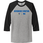 Arrowhead Christian Eagles <span class="pdp-name-mascot">Arrowhead Christian Academy Eagles</span> Next Level Apparel Unisex Tri-Blend 3/4-Sleeve Raglan T-Shirt Front Thumbnail