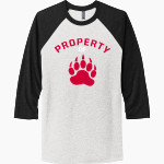 West Oso Bears <span class="pdp-name-mascot">West Oso Bears</span> Next Level Unisex Tri-Blend 3/4-Sleeve Raglan T-Shirt Front Thumbnail