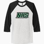 NEW HAMPTON HUSKIES <span class="pdp-name-mascot">NEW HAMPTON SCHOOL HUSKIES</span> Next Level Unisex Tri-Blend 3/4-Sleeve Raglan T-Shirt Front Thumbnail