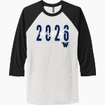 Weber Rams <span class="pdp-name-mascot">Weber Rams</span> Next Level Unisex Tri-Blend 3/4-Sleeve Raglan T-Shirt Front Thumbnail