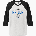 Zion Lutheran Raiders Next Level Unisex Tri-Blend 3/4-Sleeve Raglan T-Shirt Front Thumbnail