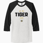 BENTONVILLE HIGH SCHOOL TIGERS <span class="pdp-name-mascot">BENTONVILLE TIGERS</span> Next Level Unisex Tri-Blend 3/4-Sleeve Raglan T-Shirt Front Thumbnail