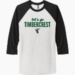 Timbercrest Wolves <span class="pdp-name-mascot">Timbercrest Wolves</span> Next Level Unisex Tri-Blend 3/4-Sleeve Raglan T-Shirt Front Thumbnail