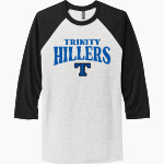TRINITY HIGH SCHOOL HILLERS <span class="pdp-name-mascot">TRINITY HILLERS</span> Next Level Unisex Tri-Blend 3/4-Sleeve Raglan T-Shirt Front Thumbnail