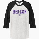 Shell Bank Brigade <span class="pdp-name-mascot">Shell Bank P771K@014 Labradors</span> Next Level Unisex Tri-Blend 3/4-Sleeve Raglan T-Shirt Front Thumbnail