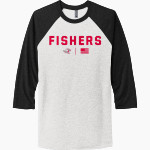 FISHERS HIGH SCHOOL TIGERS Next Level Unisex Tri-Blend 3/4-Sleeve Raglan T-Shirt Front Thumbnail
