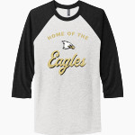 Woodland Baptist Eagles <span class="pdp-name-mascot">Woodland Baptist Christian School Eagles</span> Next Level Unisex Tri-Blend 3/4-Sleeve Raglan T-Shirt Front Thumbnail