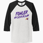 Fowler Grizzlies Next Level Unisex Tri-Blend 3/4-Sleeve Raglan T-Shirt Front Thumbnail