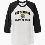 HOT SPRINGS HIGH SCHOOL TROJANS <span class="pdp-name-mascot">HOT SPRINGS TROJANS</span> Next Level Unisex Tri-Blend 3/4-Sleeve Raglan T-Shirt Front Thumbnail