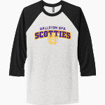 Ballston Spa Scotties The Official Online Store <span class="pdp-name-mascot">Baaston Spa Scotties</span> Next Level Unisex Tri-Blend 3/4-Sleeve Raglan T-Shirt Front Thumbnail