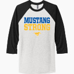 STALEY Mustangs Next Level Unisex Tri-Blend 3/4-Sleeve Raglan T-Shirt Front Thumbnail