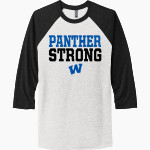 WALLINGTON HIGH SCHOOL PANTHERS <span class="pdp-name-mascot">WALLINGTON PANTHERS</span> Next Level Unisex Tri-Blend 3/4-Sleeve Raglan T-Shirt Front Thumbnail