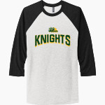 Lutheran Knights Next Level Unisex Tri-Blend 3/4-Sleeve Raglan T-Shirt Front Thumbnail