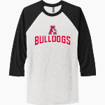 Anniston Bulldogs <span class="pdp-name-mascot">Anniston Bulldogs</span> Next Level Unisex Tri-Blend 3/4-Sleeve Raglan T-Shirt Front Thumbnail