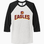 LINDBLOM MATH AND SCIENCE ACADEMY EAGLES Next Level Unisex Tri-Blend 3/4-Sleeve Raglan T-Shirt Front Thumbnail