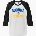 AGOURA HIGH SCHOOL CHARGERS Next Level Unisex Tri-Blend 3/4-Sleeve Raglan T-Shirt Front Thumbnail