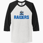 Zion Lutheran Raiders Next Level Unisex Tri-Blend 3/4-Sleeve Raglan T-Shirt Front Thumbnail