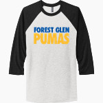 Forest Glen Pumas <span class="pdp-name-mascot">Forest Glen Elementary School Pumas</span> Next Level Unisex Tri-Blend 3/4-Sleeve Raglan T-Shirt Front Thumbnail