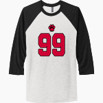 CHATHAM HIGH SCHOOL PANTHERS Next Level Unisex Tri-Blend 3/4-Sleeve Raglan T-Shirt Front Thumbnail