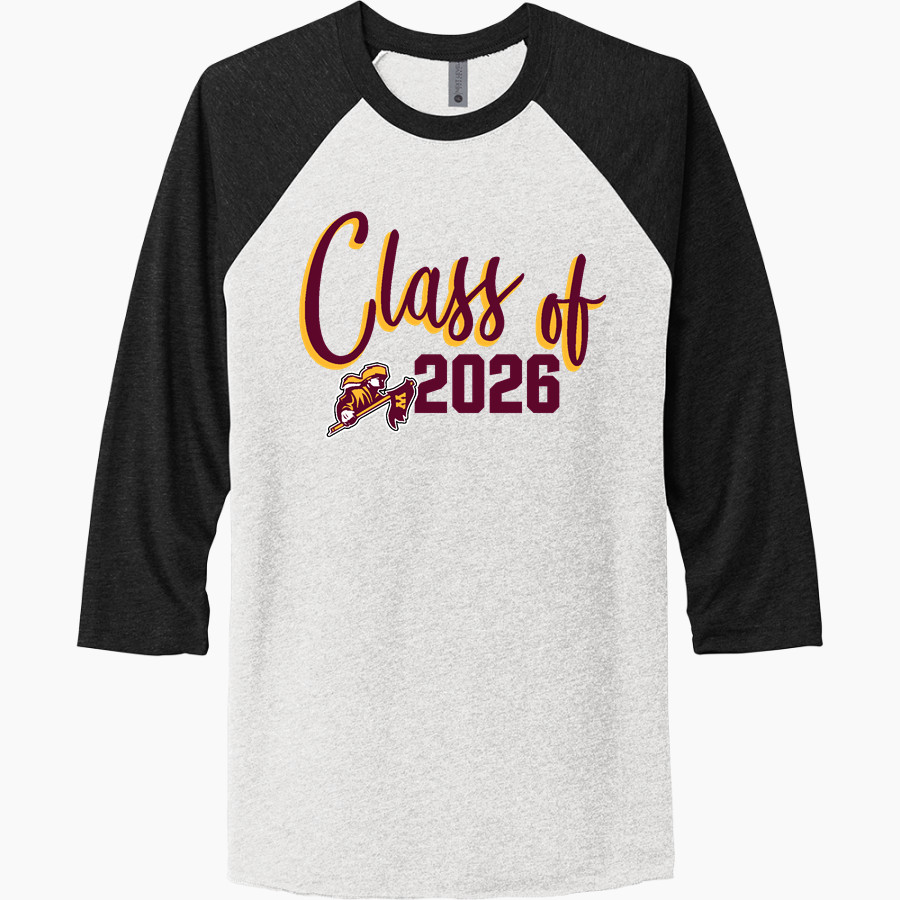 WICHITA WEST HIGH SCHOOL PIONEERS <span class="pdp-name-mascot">WICHITA WEST PIONEERS</span> Next Level Unisex Tri-Blend 3/4-Sleeve Raglan T-Shirt